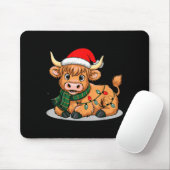 Scottish Highland Cow Christmas Lights Xmas Party  Muismat (Met muis)