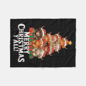 Scottish Highland Cow Christmas Tree Funny Cow Lov Fleece Deken (Voorkant (Horizontaal))