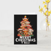 Scottish Highland Cow Christmas Tree Funny Cow Lov Kaart (Gele Bloem)