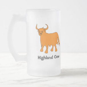 Scottish Highland Cow frosted glass mok