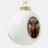 Scottish Highland Cow Keramische Bal Ornament (Links)