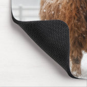 Scottish Highland Cow Licking Snowflakes Muismat (Hoek)