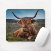 Scottish Highland Cow Longhorn Bull Rancher Muismat (Met muis)