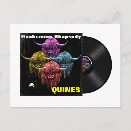 Scottish Highland Cow. Moohemian Rhapsody Briefkaart (Voorkant)