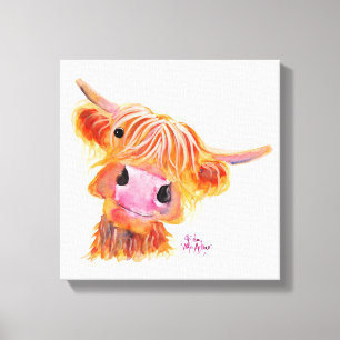 Scottish Highland Cow "Nessie" Box Canvas Print