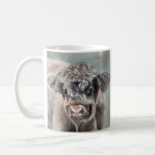 Scottish Highland Cow on Green Koffiemok (Links)