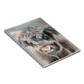 Scottish Highland Cow on Green Notitieboek (Rechterzijde)