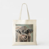 Scottish Highland Cow on Green Tote Bag (Achterkant)