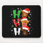 Scottish Highland Cow Print Ho Ho Ho Christmas Paj Muismat (Voorkant)