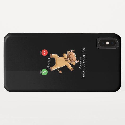 Scottish Highland Cow roept Case-Mate iPhone Case (Achterkant (horizontaal))