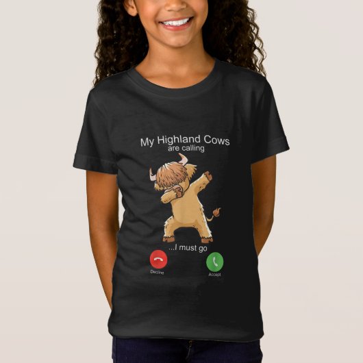 Scottish Highland Cow roept T-shirt (Voorkant)