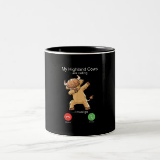 Scottish Highland Cow roept Tweekleurige Koffiemok