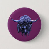 Scottish Highland Cow Ronde Button 5,7 Cm (Voorkant)