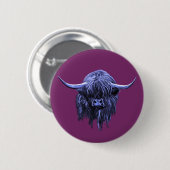 Scottish Highland Cow Ronde Button 5,7 Cm (Voorkant /achterkant)