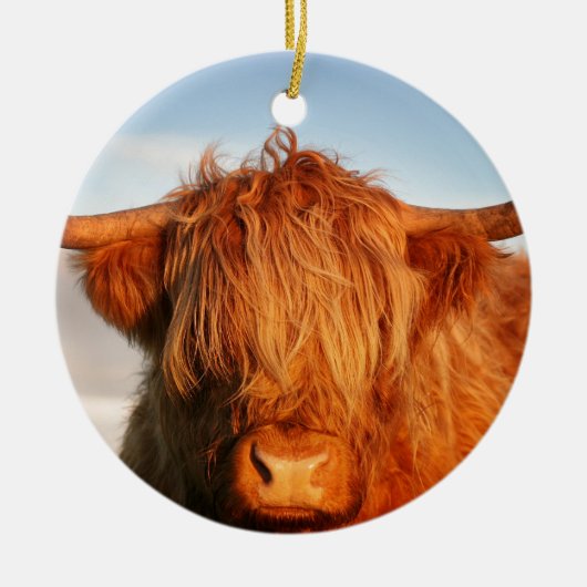 Scottish Highland Cow - Schotland Keramisch Ornament (Voorkant)
