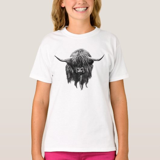 Scottish Highland Cow T-shirt (Voorkant)