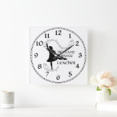 Scottish Highland Dance Teacher Silhouette Vierkante Klok (Huis)