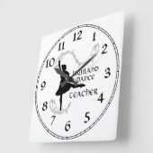 Scottish Highland Dance Teacher Silhouette Vierkante Klok (Hoek)
