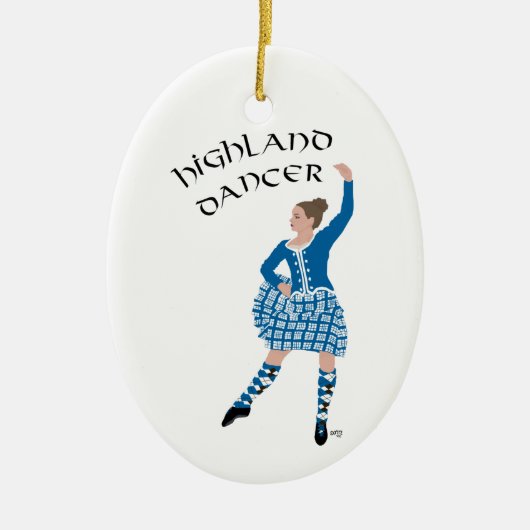 Scottish Highland Dancer - Blauwgroen Keramisch Ornament (Voorkant)