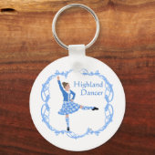 Scottish Highland Dancer Celtic Knotwork Blue Sleutelhanger (Voorkant)