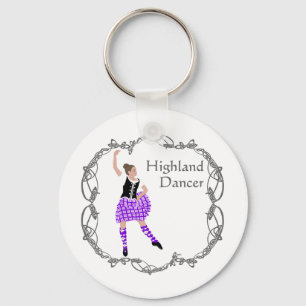 Scottish Highland Dancer Celtic Knotwork Paars Sleutelhanger