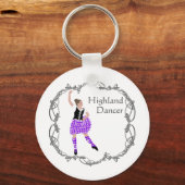 Scottish Highland Dancer Celtic Knotwork Paars Sleutelhanger (Voorkant)