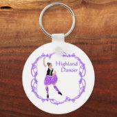 Scottish Highland Dancer Celtic Knotwork Paars Sleutelhanger (Voorkant)