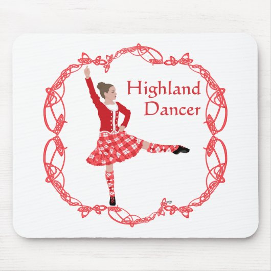 Scottish Highland Dancer Celtic Knotwork Red Muismat (Voorkant)