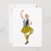 Scottish Highland Dancer MacLeod Tartan Briefkaart (Voorkant / Achterkant)