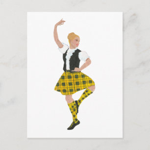 Scottish Highland Dancer MacLeod Tartan Briefkaart