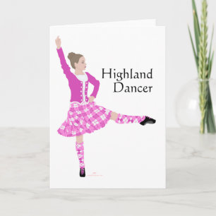 Scottish Highland Dancer Pink Kaart