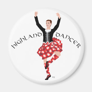 Scottish Highland Dancer Red en Black Magneet