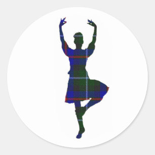 Scottish Highland Dancer Ronde Sticker