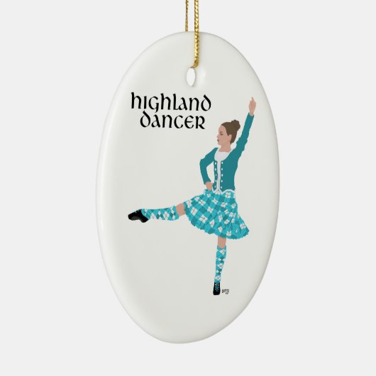 Scottish Highland Dancer - Turquoise Keramisch Ornament (Rechts)