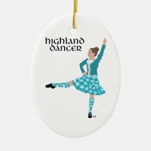 Scottish Highland Dancer - Turquoise Keramisch Ornament