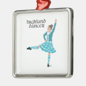Scottish Highland Dancer - Turquoise Metalen Ornament (Links)