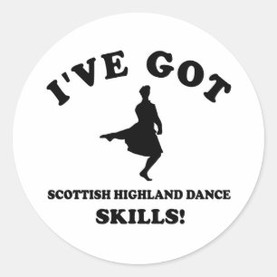 Scottish Highland dansende design Ronde Sticker