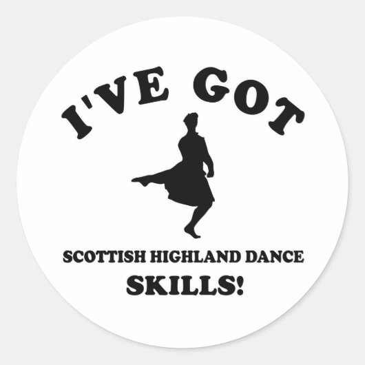 Scottish Highland dansende design Ronde Sticker (Voorkant)