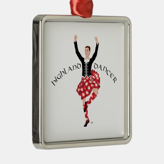 Scottish Highland Fling - Red Pset Metalen Ornament (Rechts)