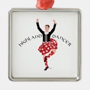 Scottish Highland Fling - Red Pset Metalen Ornament