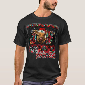 Scottish Highland Hairy Koe Mooey Kerstmis T-shirt