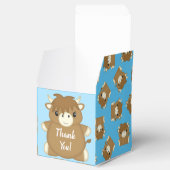 Scottish Highland Koe Baby shower Blue Bedankdoosjes (Geopend)