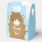 Scottish Highland Koe Baby shower Blue Bedankdoosjes (Geopend)