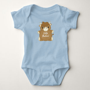 Scottish Highland Koe Baby shower Blue Romper