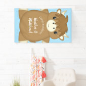 Scottish Highland Koe Baby shower Blue Spandoek (Insitu)