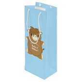 Scottish Highland Koe Baby shower Blue Wijn Cadeautas (Achterkant Gekanteld)