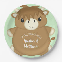Scottish Highland Koe Baby shower Green