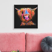 SCoTTiSH HigHLaND Koe "BRuCE" door SHiRLeY Mac Canvas Afdruk (Insitu (Woonkamer))