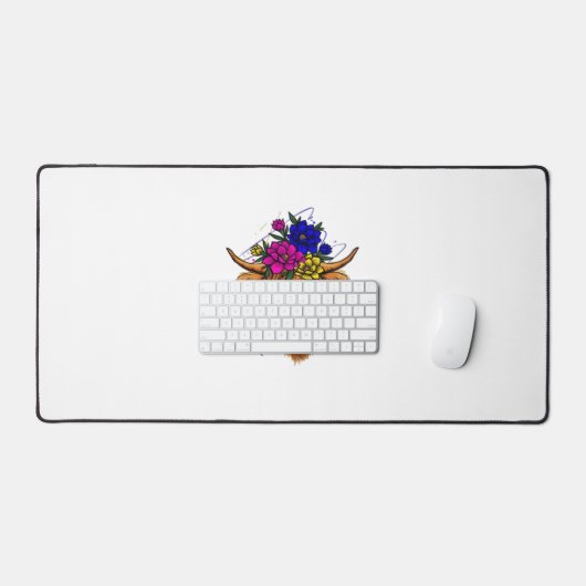 Scottish Highland Koe Cattle Koe Whisperer Farming Bureaumat (Keyboard & Muis)