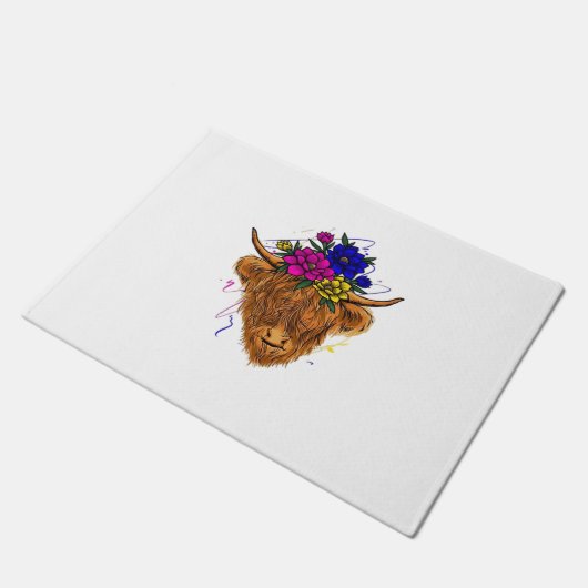 Scottish Highland Koe Cattle Koe Whisperer Farming Deurmat (Schuin)